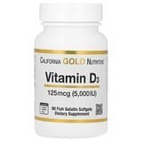 California Gold Nutrition, Vitamina D3, 125 mcg (5000 UI), 90 cápsulas blandas de gelatina de pescado