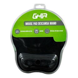 Mouse pad Ghia GAC-214 ergonomico reposa muñecas de gel color negro