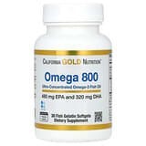 California Gold Nutrition, Omega 800, Aceite de pescado con omega-3 ultraconcentrado, En forma de triglicéridos KD-Pür, 1000 mg,