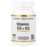 California Gold Nutrition, Vitaminas D3 y K2, 60 cápsulas vegetales