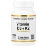 California Gold Nutrition, Vitaminas D3 y K2, 60 cápsulas vegetales