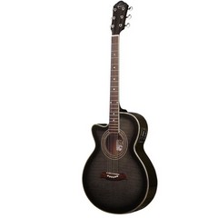 GUITARRA OSCAR SCHMIDT ELECTRO-ACUSTICA OG10CE ZURDA FLAMED TRANSPARENT BLACK