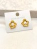 Arete Flor Mini Perla Acero