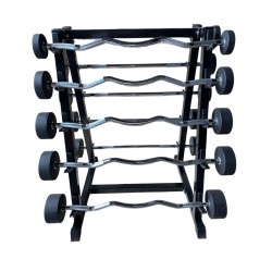 Barras de peso integrado 10 pzas con rack Wod Pro,Barras de peso integrado 10 pzas con rack Wod Pro