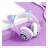 Audífonos diadema bluetooth con luz led en forma de orejas de gato, variedad de colores