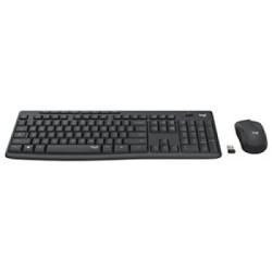 Kit teclado y mouse Logitech Inalámbrico MK295 color negro