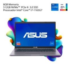 Laptop ASUS VivoBook F415E 14" FHD intel core i7-1165G7 8GB RAM 512GB SSD gris Win 11 Home