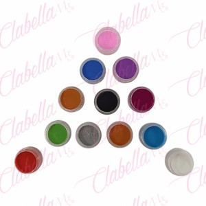 Acrílico de colores para uñas aprox 3gr por pieza, estuche con 12 piezas (pb)