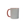 TAZA BLANCA FILO Y ASA NARANJA 11 OZ