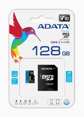Memoria micro SD adata 128GB UHS-I Clase 10 con adaptador