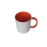 TAZA BLANCA INTERIOR Y ASA NARANJA 11 OZ