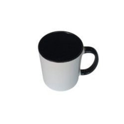 TAZA BLANCA INTERIOR Y ASA NEGRA 11 OZ