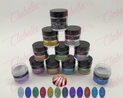 Acrílico JR Reflectiva diamond para uñas 12 piezas de 10gr-1/4oz por paquete 11A-210-10 (Pb)