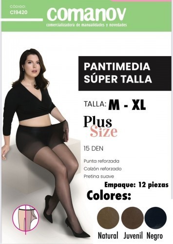 PANTIMEDIA TRANSPARENTE SUPER TALLA