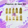 10 Plaquitas de lápiz doradas
