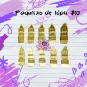10 Plaquitas de lápiz doradas