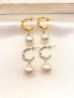 Arracada Twist Perla Acero