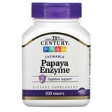 21st Century, Enzima de Papaya, 100 Tabletas Masticables