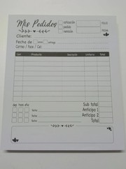 3X2 Libreta de pedidos memorándum