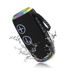 Bocina altavoz bluetooth moreka+ ipx6 con luz rgb y correa, variedad de diseños / a20