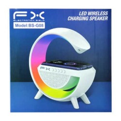 Lámpara bocina rgb fx en forma de letra g con cargador inalámbrico para teléfono celular, variedad de colores / bs-g08