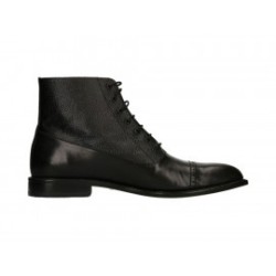 Bota con agujeta Michel Domit de piel negra