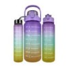 Juego de 3 botellas mate, bicolor o tricolor con frases motivacionales, sitckers decorativos y capacidad para 2L, 1L y 0.3 litro