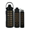 Juego de 3 botellas mate, bicolor o tricolor con frases motivacionales, sitckers decorativos y capacidad para 2L, 1L y 0.3 litro
