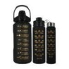 Juego de 3 botellas mate, bicolor o tricolor con frases motivacionales, sitckers decorativos y capacidad para 2L, 1L y 0.3 litro