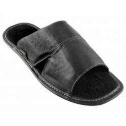 JBE Pantufla de Piel Negra