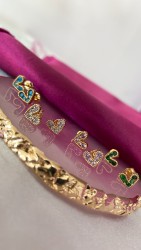 Aretes corazon zirconia colores #78