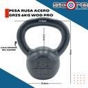Pesa rusa acero gris 6 kg Wod Pro,Pesa rusa acero gris 6 kg Wod Pro