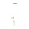B-system Kit de grifo termostático empotrado de 2 vías para ducha Oro Mate 24K
