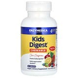Enzymedica, Kids Digest, Suplemento digestivo para niños, Ponche de frutas, 90 comprimidos