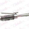 Cepillo 2 in 1 con cerdas de plástico base de metal y pinza para planchar u ondular el cabello recomendado para cabello delgado,