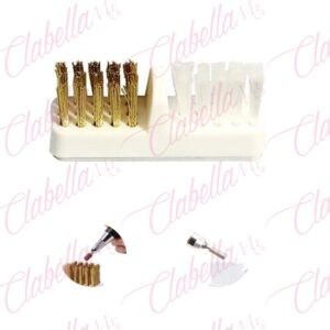 Cepillo 2 in 1 para limpiar puntas de pulidoras de manicure y pedicure aprox de 5cm por pieza