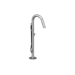 Twiggy columna de bañera High-Flow para exterior con monomando y teleducha Inox Brillo