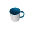TAZA BLANCA INTERIOR Y ASA AZUL CLARO 11 OZ
