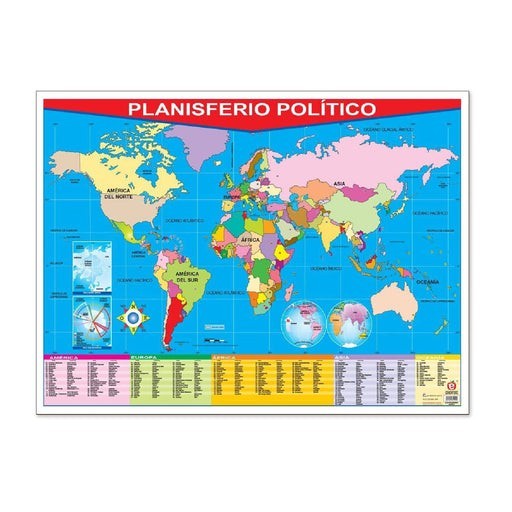 Póster Planisferio Político / Political World Map
