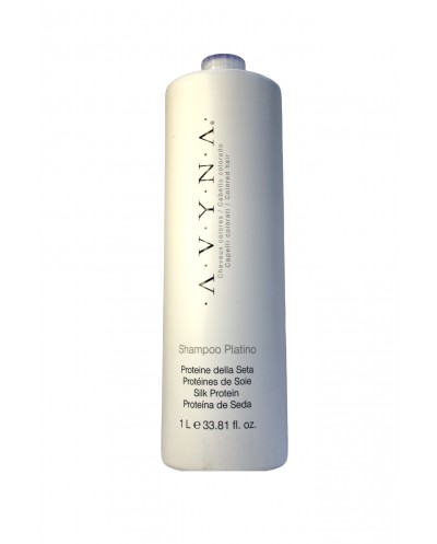 Platino Shampoo elimina los reflejos amarillos de los cabellos canosos, rubios y platinados 1L - AVYNA