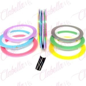 Cintilla adherible de COLORES PASTEL para uñas 6 piezas aprox de 4m por paquete. surtido you13-jx3 (PB)
