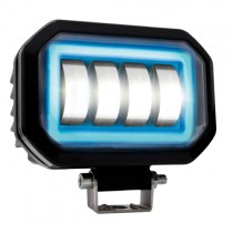 FARO LED AUXILIAR RASEN LED-13078W-BU CUADRADO LUPA 3 FILAS 12 LED BLANCO CONTORNO AZUL BLANCA/FIJA