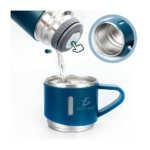 Termo ele-gate liso de acero inoxidable 500ml y juego de 3 tazas, variedad de colores / vacuum flask set