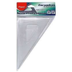 ESCUADRA PROFESIONAL SIN BISEL TECHNIC TRANSPARETE 28CM