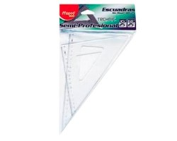 ESCUADRA SEMI PROFESIONAL SIN BISEL TECHNIC C/G° 30CM