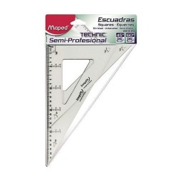 ESCUADRA SEMI PROFESIONAL SIN BISEL TECHNIC S/G° 25CM