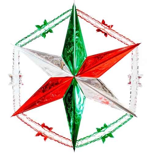 ESTRELLA CON CADENA TRICOLOR MEDIANA