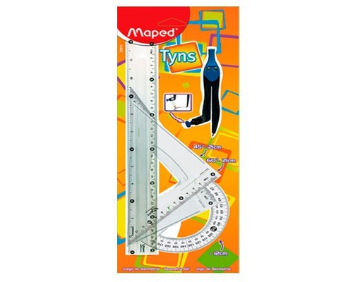 JUEGO DE GEOMETRIA CON COMPAS Y ADAPTADOR TYNS