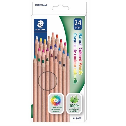 LAPICES DE COLORES MADERA NATURAL 24 PZAS