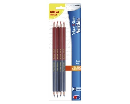 LAPIZ BICOLOR HEXAG VERITHIN 4PZ